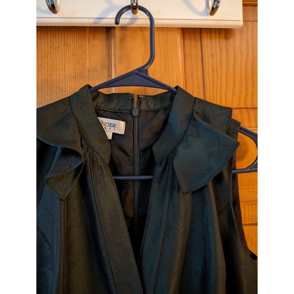 Kay Unger size 2 dress emerald green floral design - Picture 6 of 10